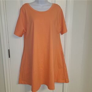 Cos Orange Peach Tunic top sz m